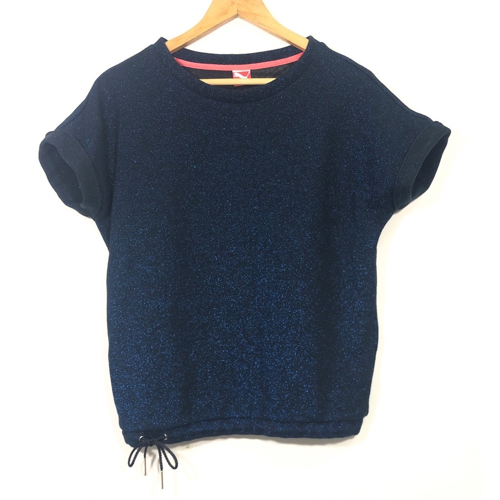 Puma Lifestyle Blue Sparkly Oversized Short-sleeve Top